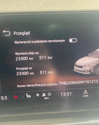 Skoda Octavia cena 137500 przebieg: 68000, rok produkcji 2021 z Złotoryja małe 379